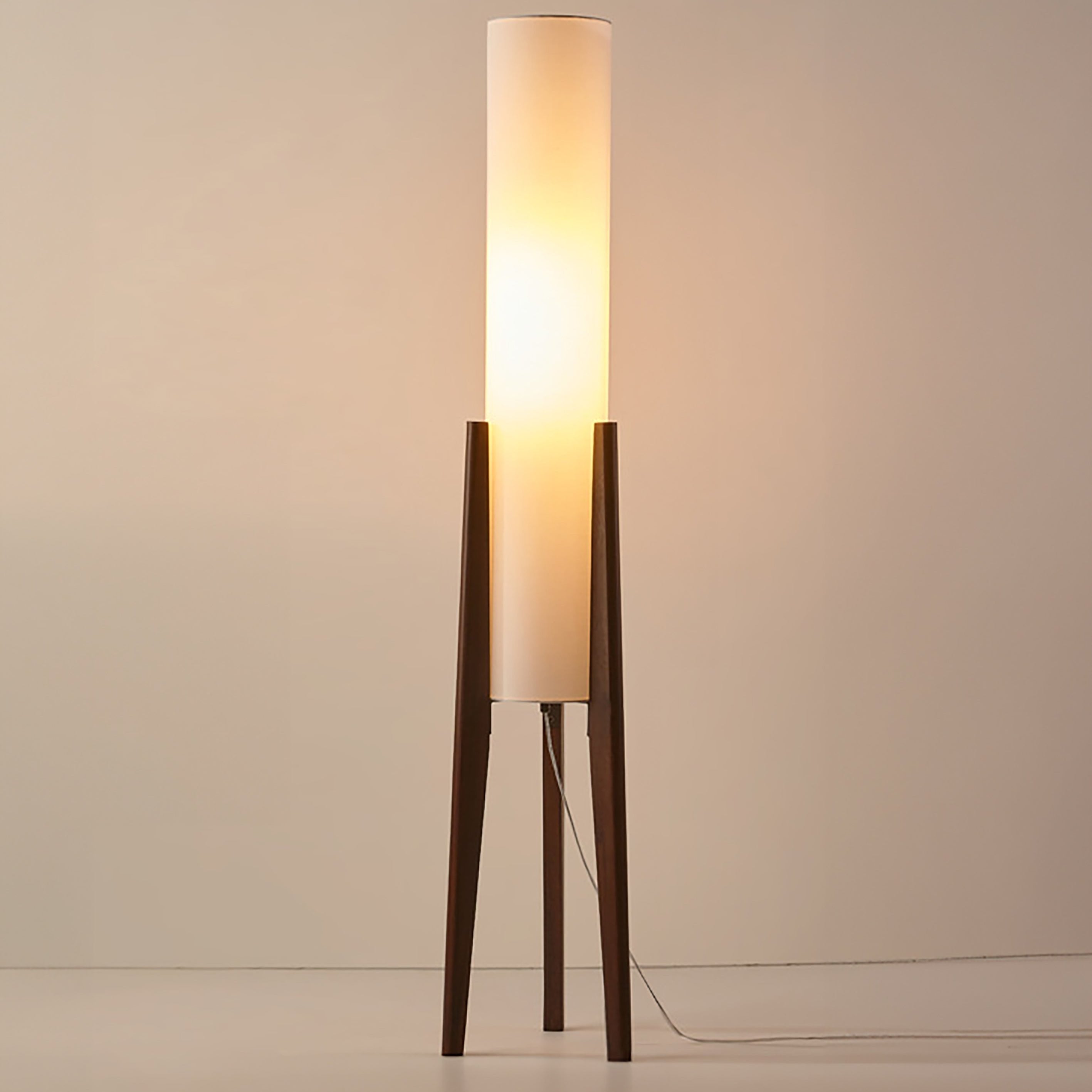 Solid Wood Walnut Floor Lamp - Modern Art Design for Living Room & Bedroom Lighting