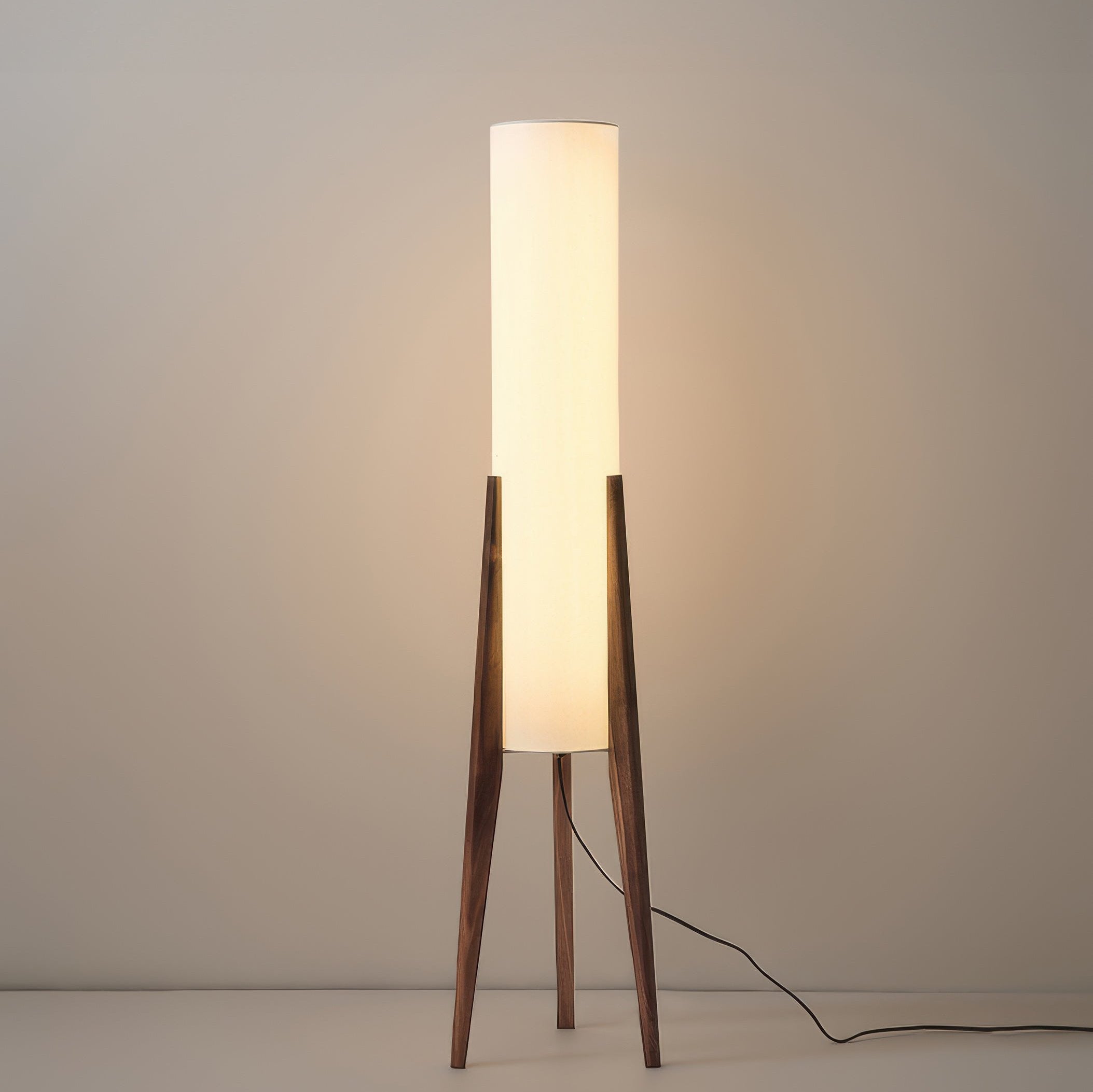 Solid Wood Walnut Floor Lamp - Modern Art Design for Living Room & Bedroom Lighting