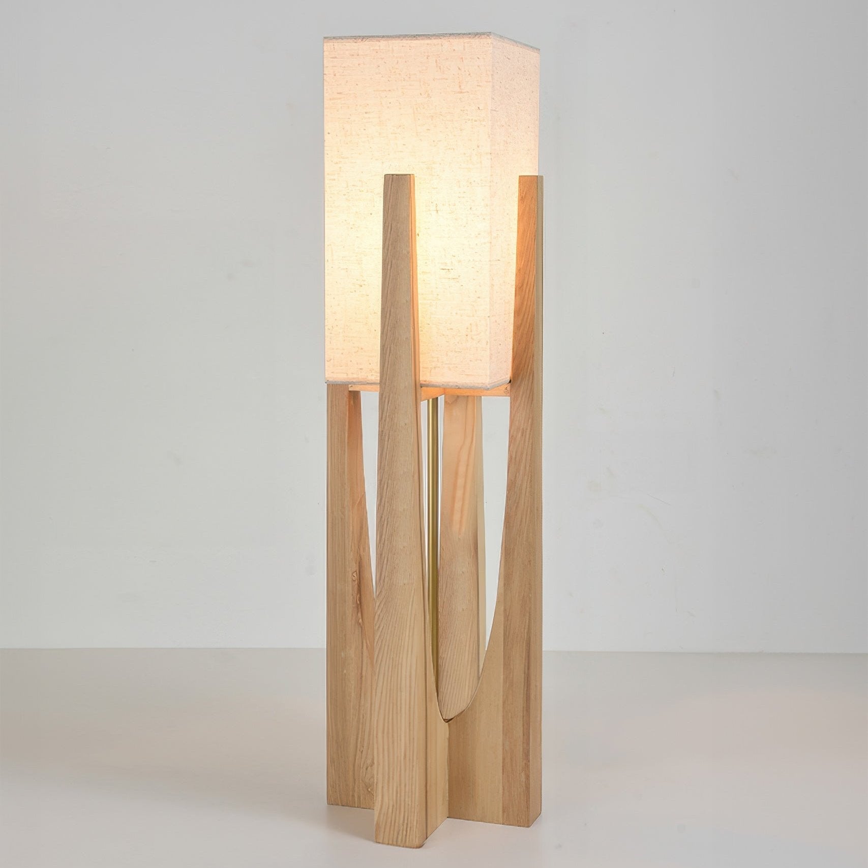 Japanese Style Walnut Floor Lamp - Solid Wood Design for Living Room & Bedroom Lighting