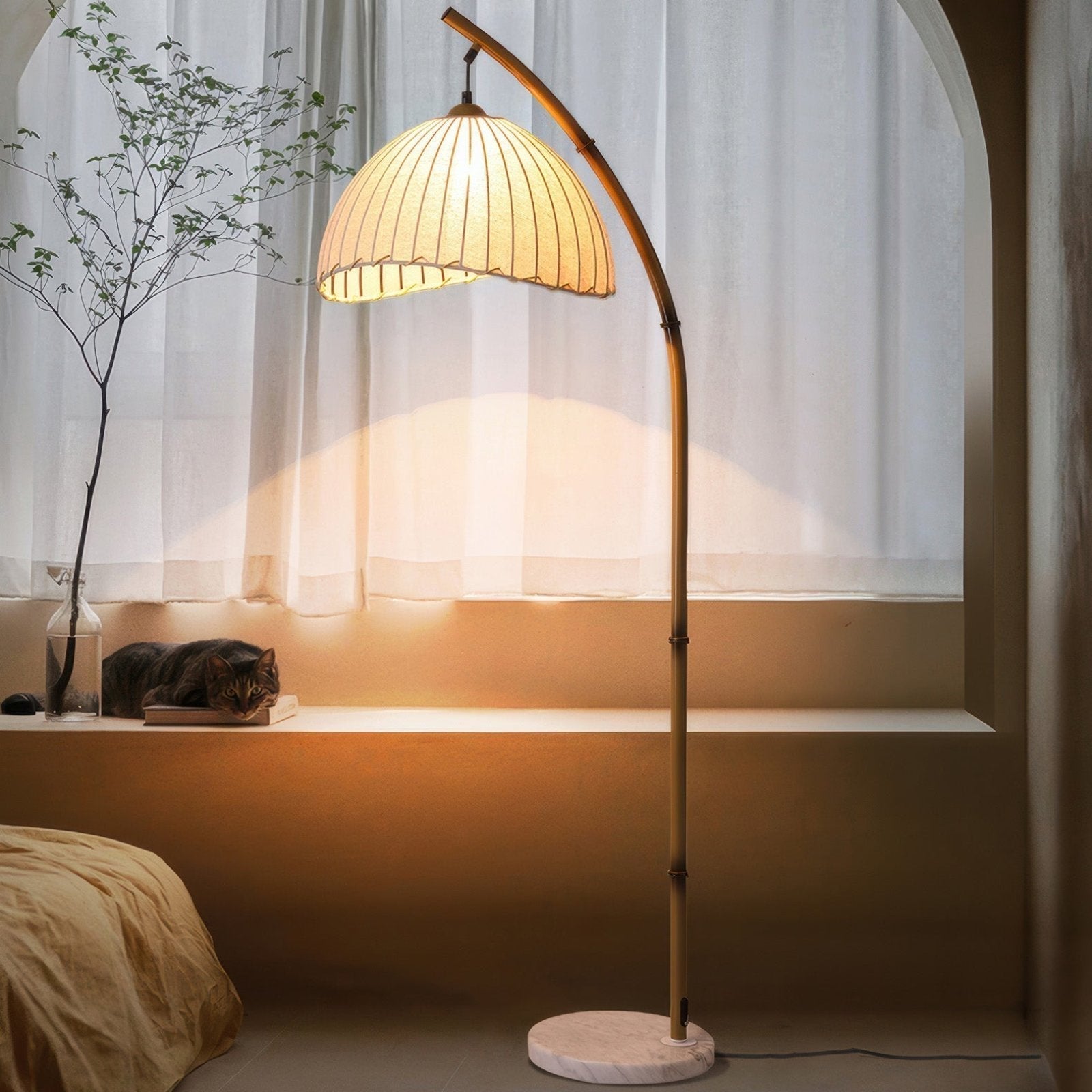 Bamboo Floor Lamp with Cultural Zen Design for Eco-Friendly Home Lighting