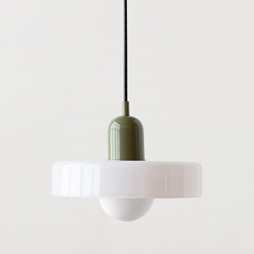 Bauhaus Pendant Light | Colored Glass, Adjustable Height & Ideal for Dining Rooms and Modern Interiors