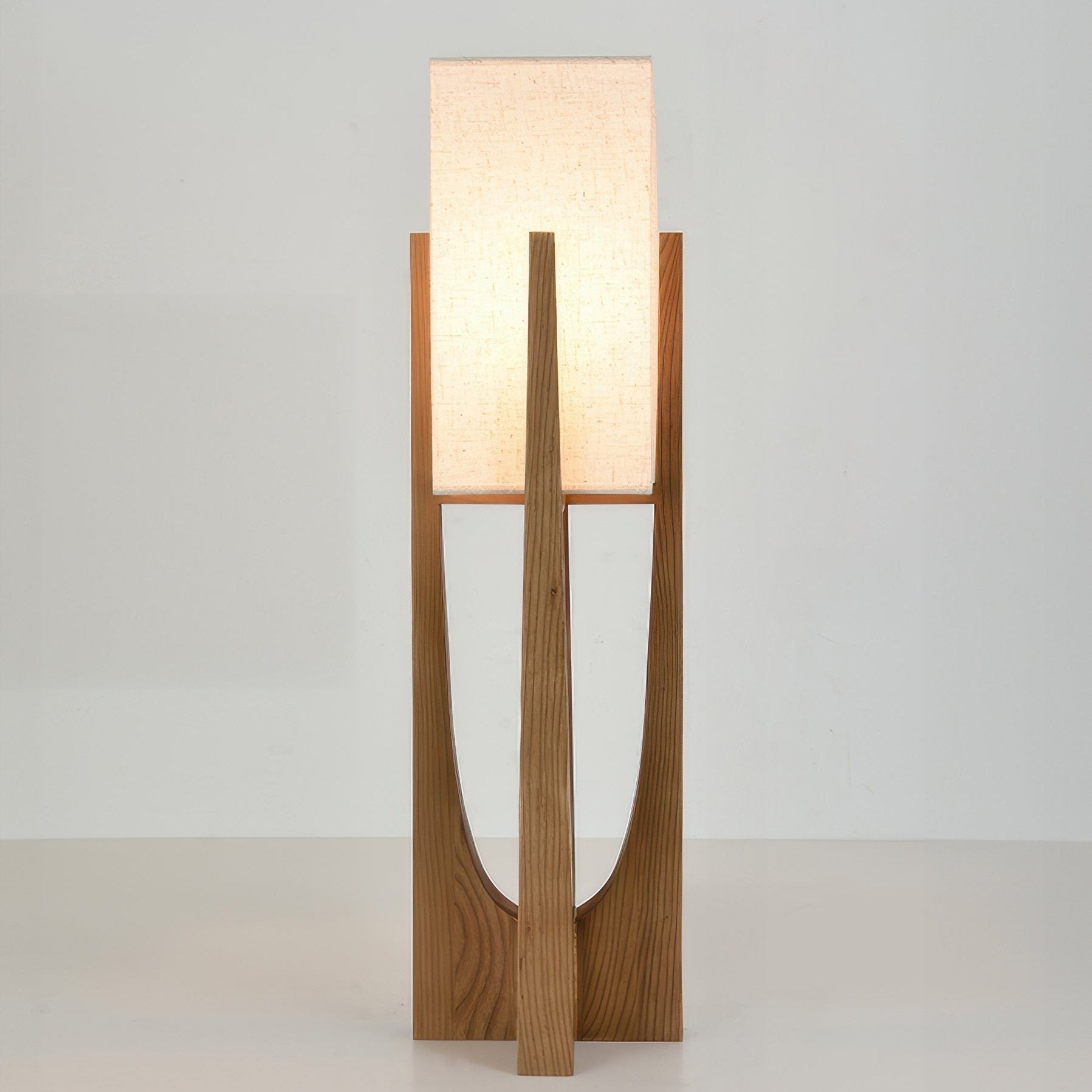 Japanese Style Walnut Floor Lamp - Solid Wood Design for Living Room & Bedroom Lighting