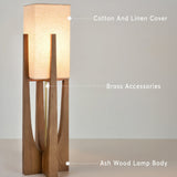 Japanese Style Walnut Floor Lamp - Solid Wood Design for Living Room & Bedroom Lighting