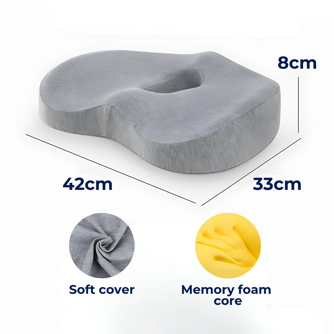 Orthopedic Comfort Cushion Set for Pain Relief & Posture Support - Seat & Back Cushions for Office Workers, Seniors & Pregnant Women