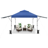 10 x 17.6 FT Outdoor Instant Pop-up Canopy Tent for Market Picnic with Dual Half Awnings & Wheeled Bag