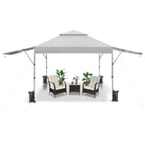 10 x 17.6 FT Outdoor Instant Pop-up Canopy Tent for Market Picnic with Dual Half Awnings & Wheeled Bag