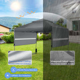 10 x 17.6 FT Outdoor Instant Pop-up Canopy Tent for Market Picnic with Dual Half Awnings & Wheeled Bag