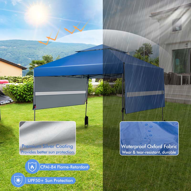 10 x 17.6 FT Outdoor Instant Pop-up Canopy Tent for Market Picnic with Dual Half Awnings & Wheeled Bag