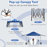 10 x 17.6 FT Outdoor Instant Pop-up Canopy Tent for Market Picnic with Dual Half Awnings & Wheeled Bag