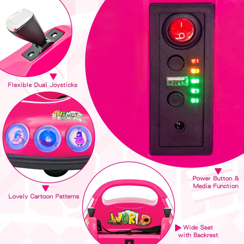 Electric Toddler Bumper Car with Remote Control, Flashing LED Light & Music, 12V Battery Powered Baby Ride on Bumper Toy Car