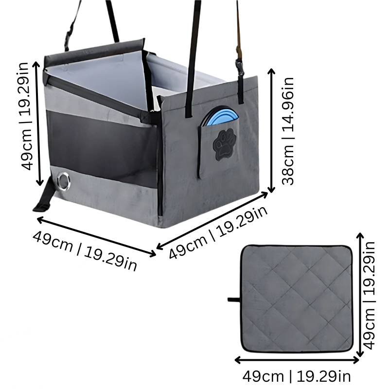 Portable Cats & Dog Seat for Car | Waterproof, Spacious & Secure for Stress-Free Car Rides | Dog Car Booster Seat for Summer Holidays