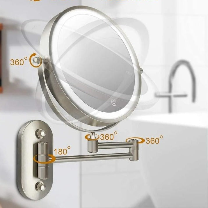 Magnified Rechargeable LED Makeup Mirror | Adjustable Brightness, up to 10x Magnification & Portable for Flawless Makeup Application