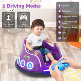Electric Toddler Bumper Car with Remote Control, Flashing LED Light & Music, 12V Battery Powered Baby Ride on Bumper Toy Car