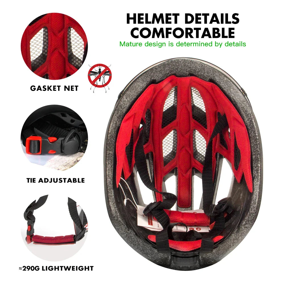 Bicycle Helmet | Lightweight, Integrated LED Rear Light & Optimal Safety for Men and Women