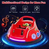 Electric Toddler Bumper Car with Remote Control, Flashing LED Light & Music, 12V Battery Powered Baby Ride on Bumper Toy Car