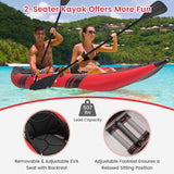 2-Person Inflatable Kayak Set with 2 Aluminium Oars & Repair Kit, 12.5Ft 507lbs Portable Fishing Touring Kayaks for Adults