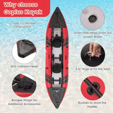 2-Person Inflatable Kayak Set with 2 Aluminium Oars & Repair Kit, 12.5Ft 507lbs Portable Fishing Touring Kayaks for Adults