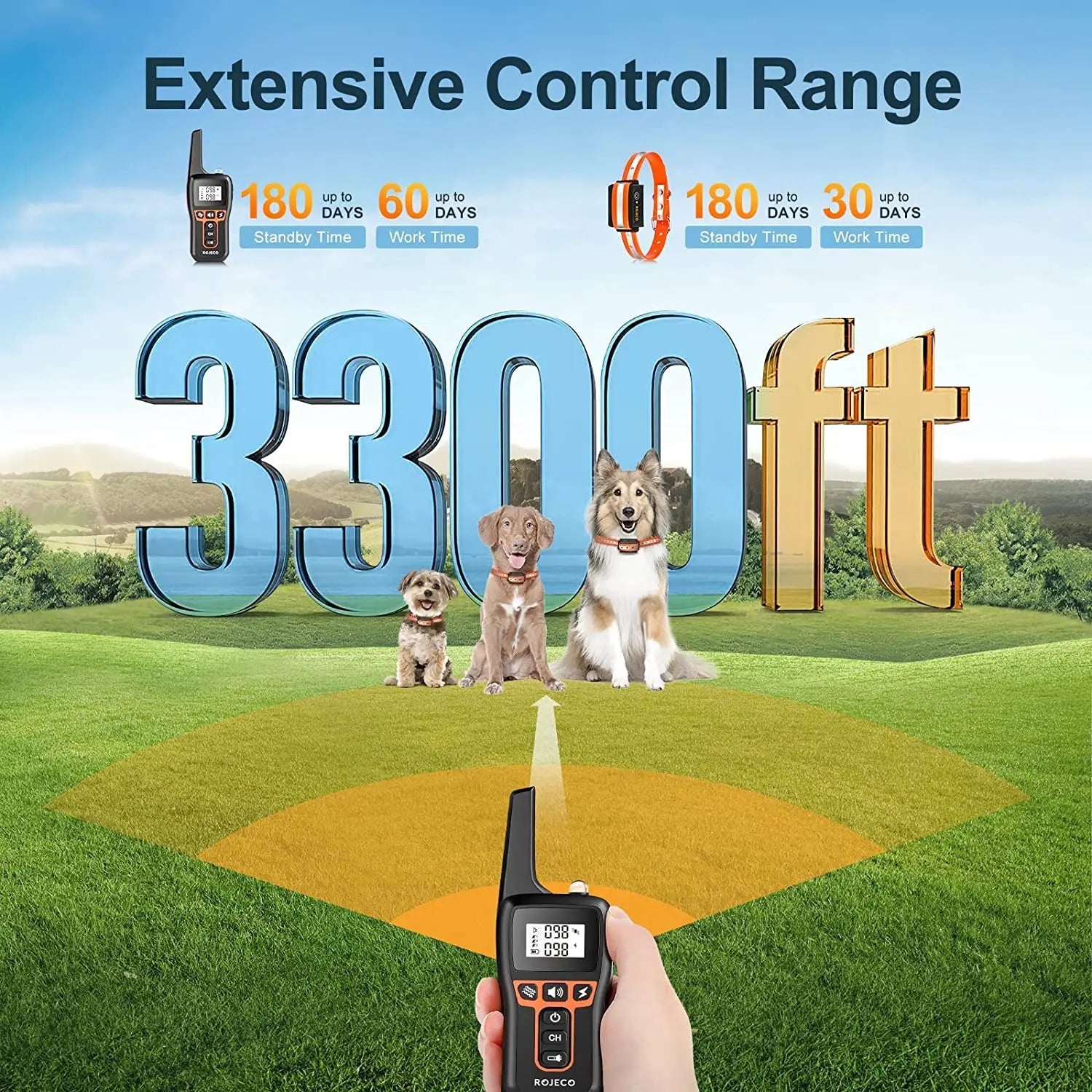Remote-Controlled Dog Training Collar | Rechargeable, Waterproof & 1000m Range for Effective Dog Training