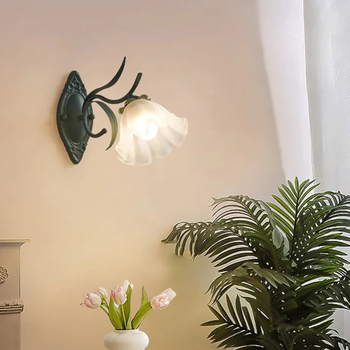 LED Lily of the Valley Flower Wall Lamp - Decorative Floral Light Fixture for Living Room & Bedroom Decor