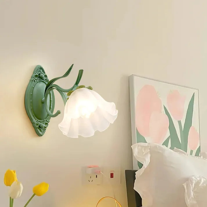 LED Lily of the Valley Flower Wall Lamp - Decorative Floral Light Fixture for Living Room & Bedroom Decor