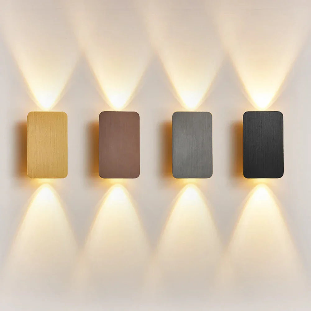Aria Modern Square Wall Lamp – Up and Down Lighting for Bedroom and Living Room