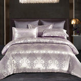 Satin Rayon Jacquard Duvet Cover Set 264x229cm – Luxury Summer Bedding for Comfortable Sleep & Home Décor
