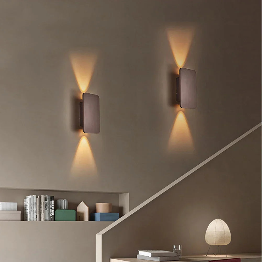Aria Modern Square Wall Lamp – Up and Down Lighting for Bedroom and Living Room
