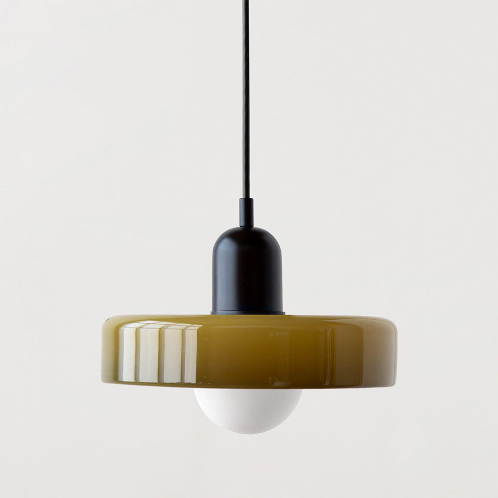 Bauhaus Pendant Light | Colored Glass, Adjustable Height & Ideal for Dining Rooms and Modern Interiors