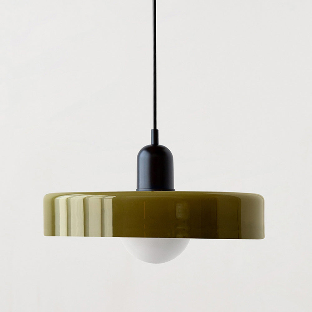 Bauhaus Pendant Light | Colored Glass, Adjustable Height & Ideal for Dining Rooms and Modern Interiors