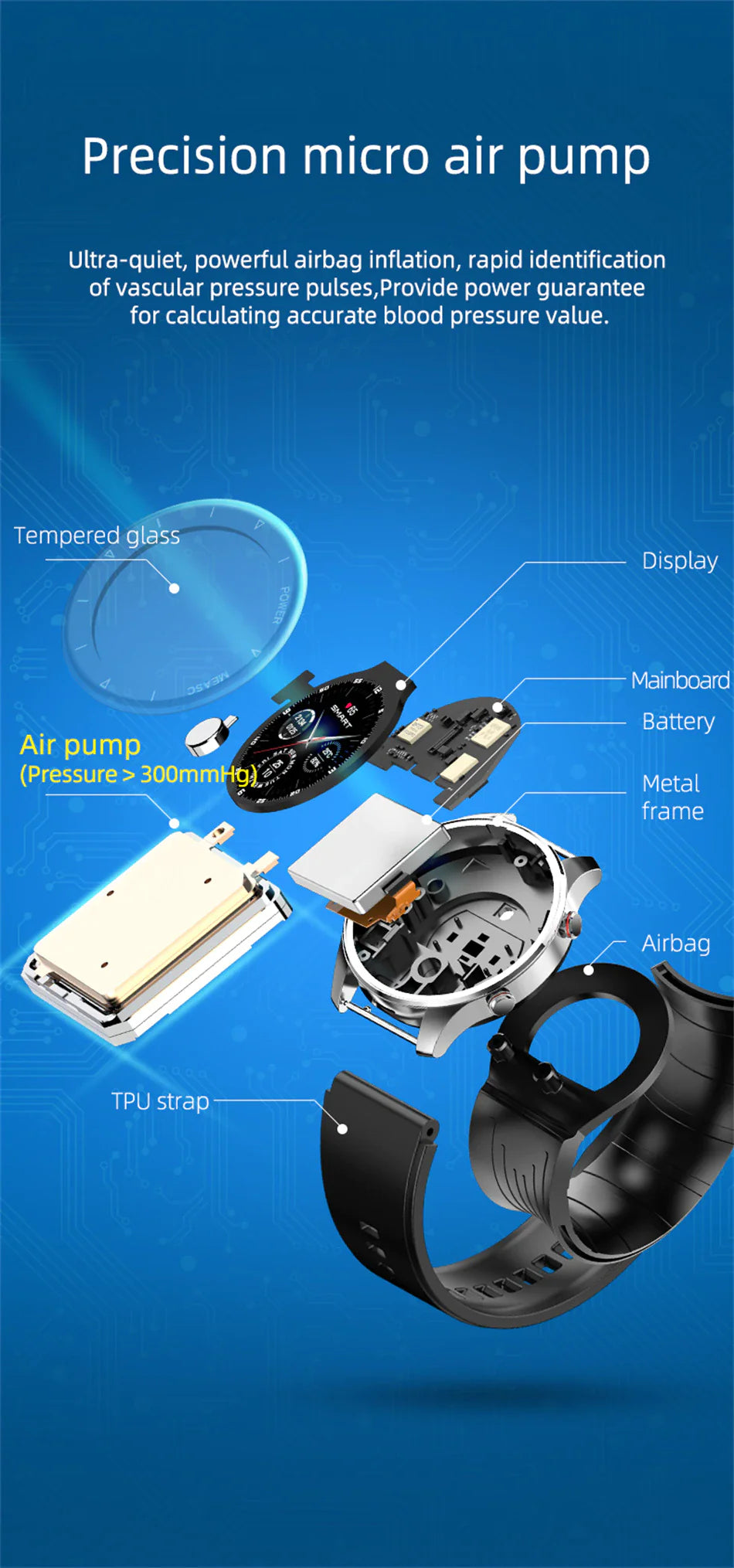 Blood Pressure Watch with Inflatable Airbag