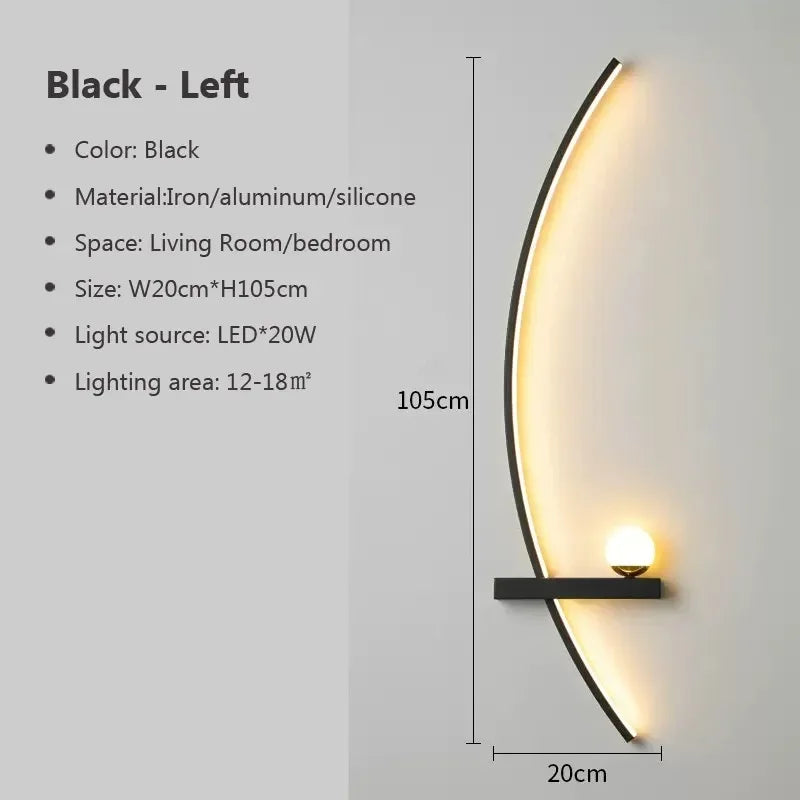 Contemporary Edge Wall Lamp – Black & Gold Indoor/Outdoor Lighting for Modern Spaces