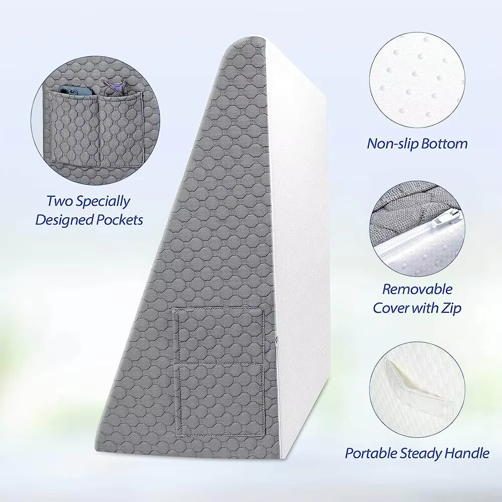 Wedge Pillow for Sleep Apnea | Elevates Head, Reduces Snoring & Acid Reflux for Restful Sleep