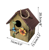Rainproof Wooden Bird Feeder – Hanging Feeder for Courtyard, Villa, and Balcony