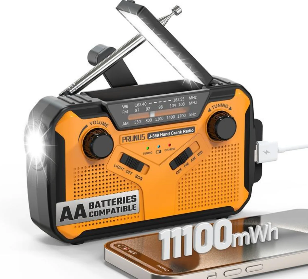 Merchpublic Emergency Weather Radio + FREE Off Grid Survival Course ($97 Value)