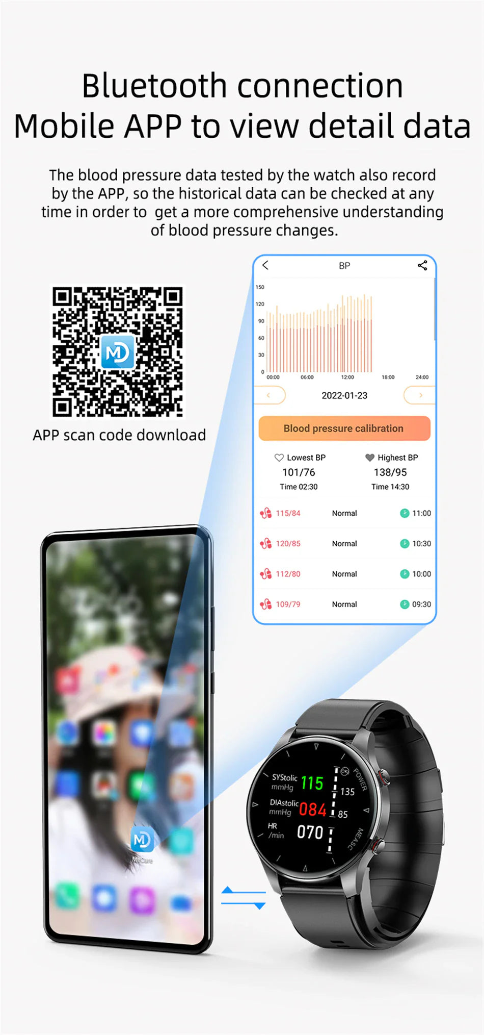 Blood Pressure Watch with Inflatable Airbag