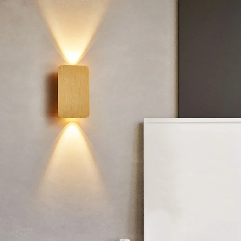 Aria Modern Square Wall Lamp – Up and Down Lighting for Bedroom and Living Room