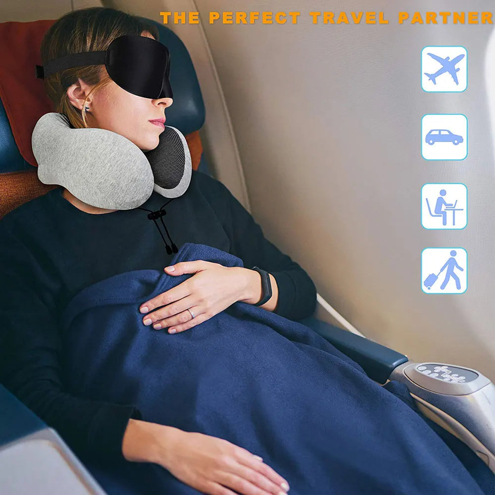 U Shaped Travel Pillow Memory Foam with Massage Function