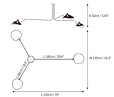 LED Ceiling Light Fixture - Serge Mouille Style - Adjustable Arm Design for Living Room & Modern Spaces