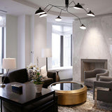 LED Ceiling Light Fixture - Serge Mouille Style - Adjustable Arm Design for Living Room & Modern Spaces