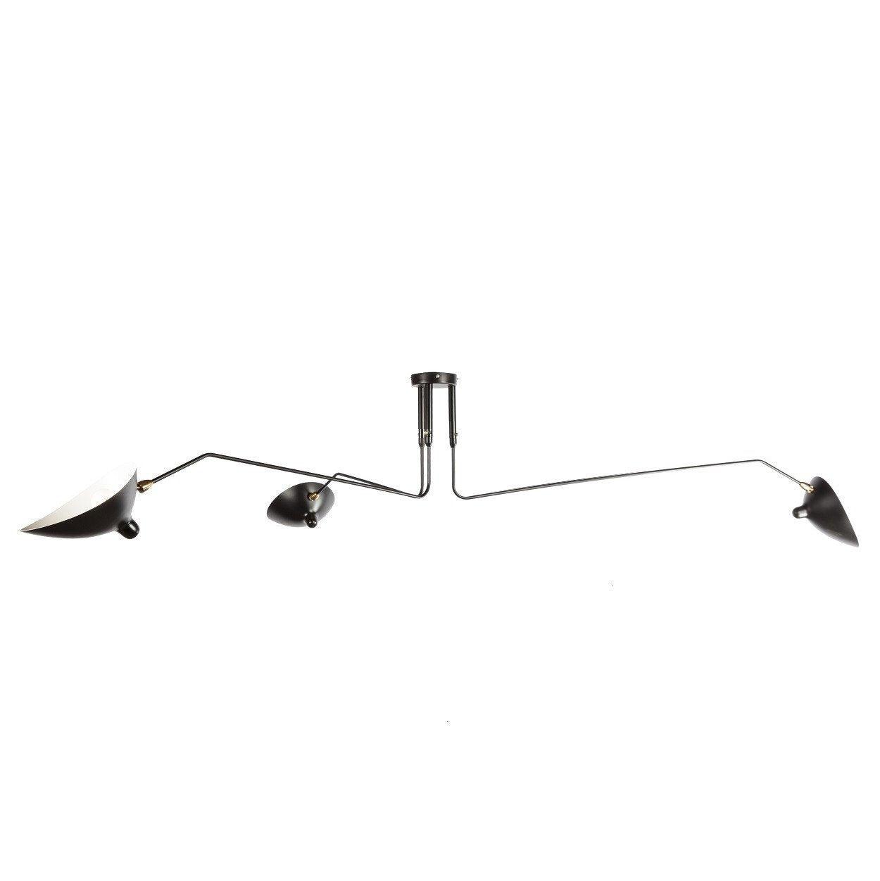 LED Ceiling Light Fixture - Serge Mouille Style - Adjustable Arm Design for Living Room & Modern Spaces