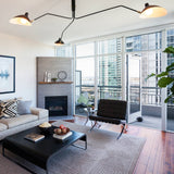 LED Ceiling Light Fixture - Serge Mouille Style - Adjustable Arm Design for Living Room & Modern Spaces
