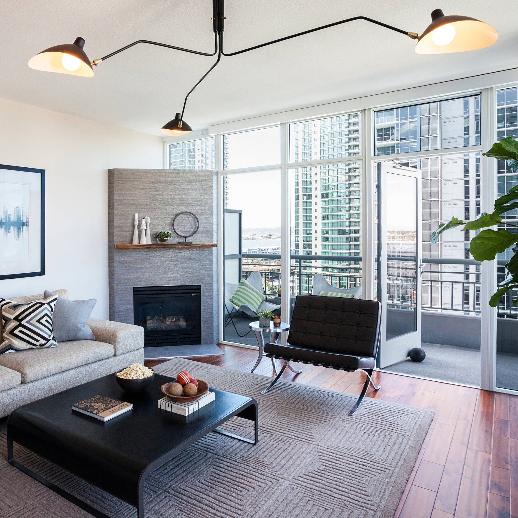 LED Ceiling Light Fixture - Serge Mouille Style - Adjustable Arm Design for Living Room & Modern Spaces