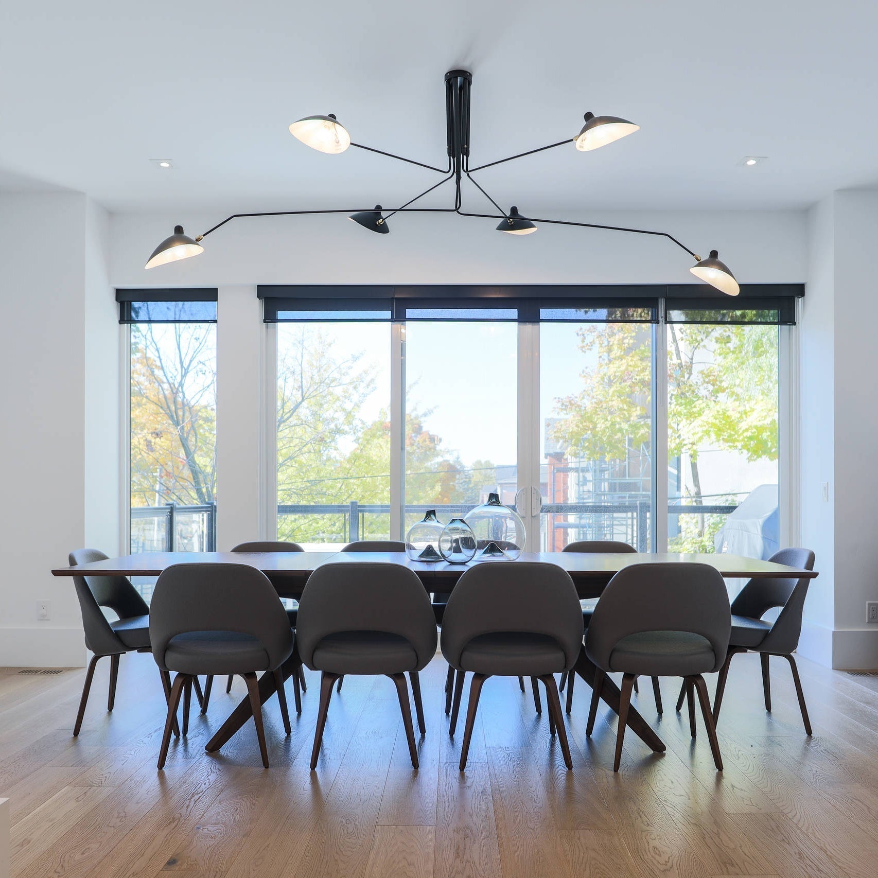 LED Ceiling Light Fixture - Serge Mouille Style - Adjustable Arm Design for Living Room & Modern Spaces