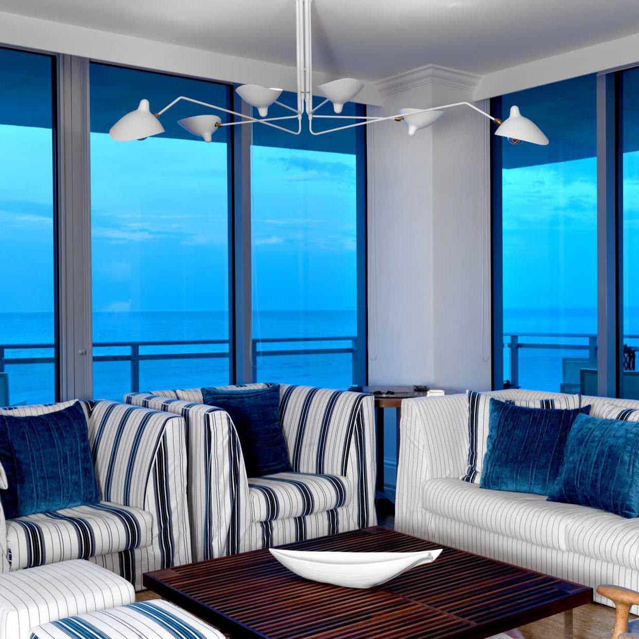 LED Ceiling Light Fixture - Serge Mouille Style - Adjustable Arm Design for Living Room & Modern Spaces