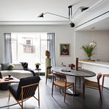 LED Ceiling Light Fixture - Serge Mouille Style - Adjustable Arm Design for Living Room & Modern Spaces