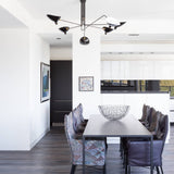 LED Ceiling Light Fixture - Serge Mouille Style - Adjustable Arm Design for Living Room & Modern Spaces