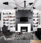 LED Ceiling Light Fixture - Serge Mouille Style - Adjustable Arm Design for Living Room & Modern Spaces