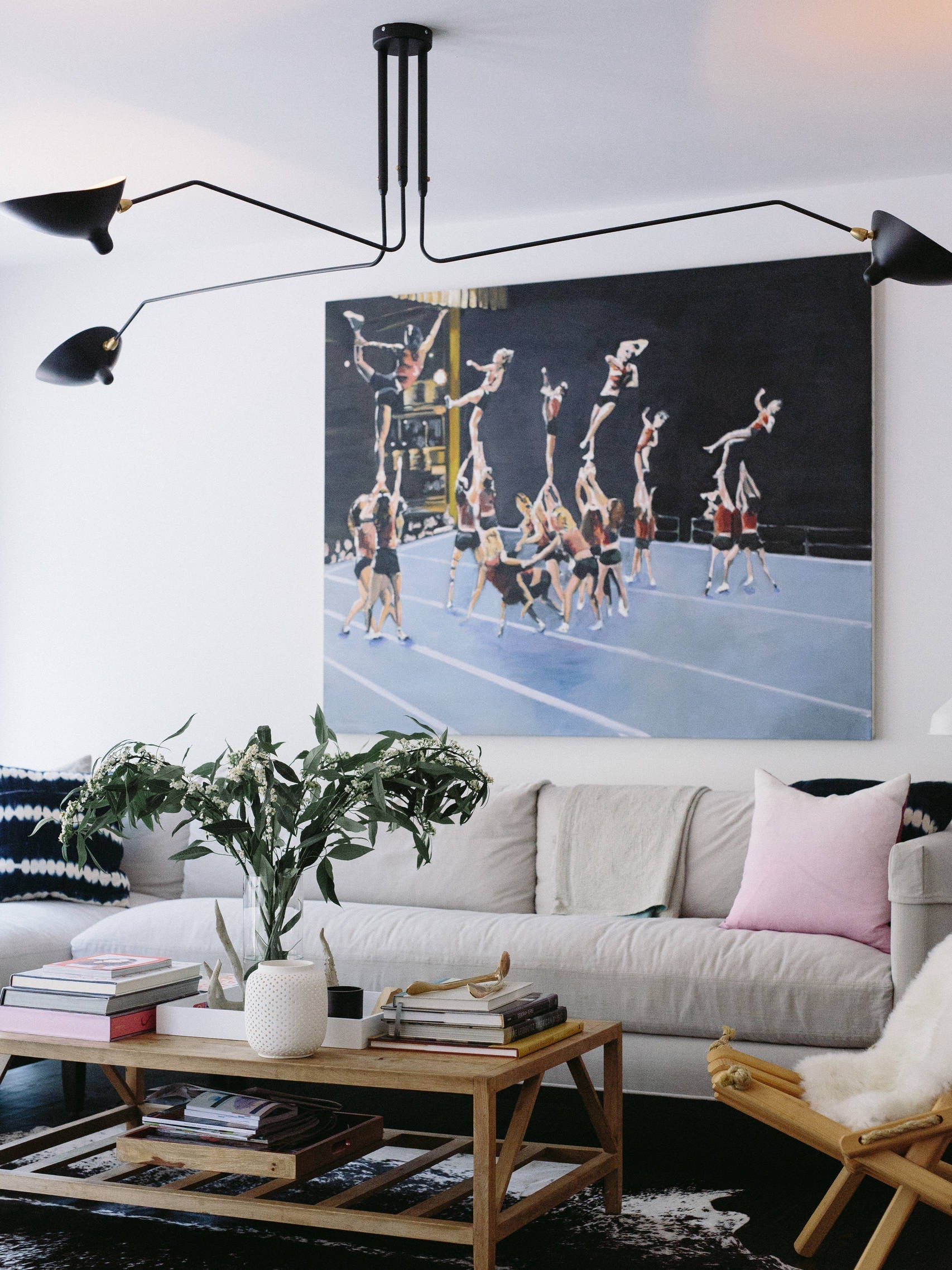 LED Ceiling Light Fixture - Serge Mouille Style - Adjustable Arm Design for Living Room & Modern Spaces