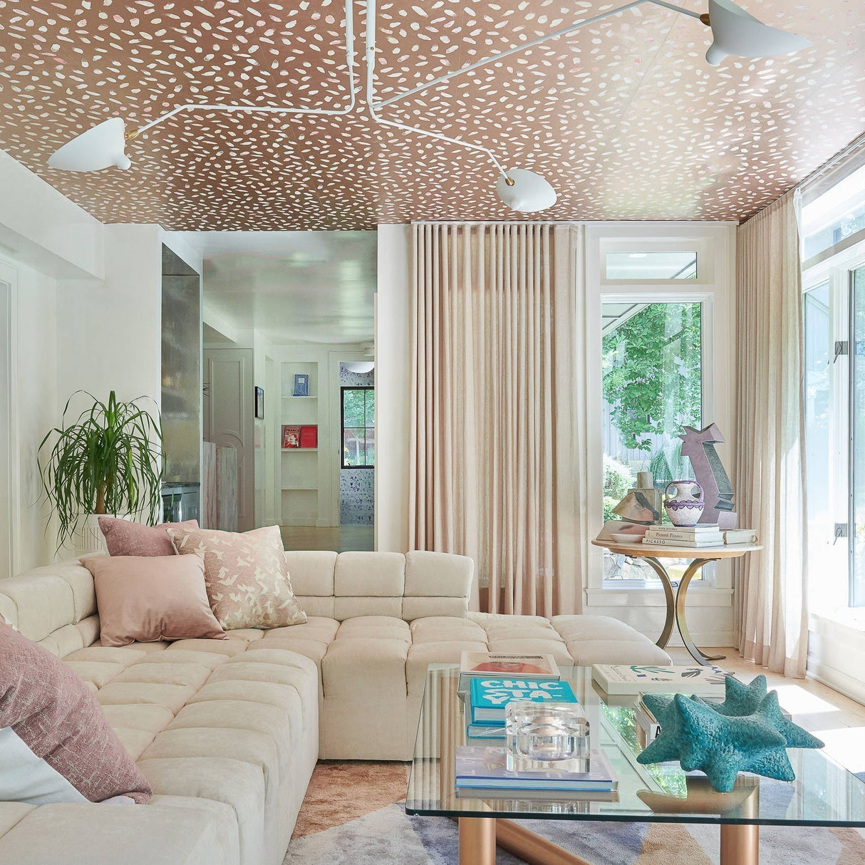 LED Ceiling Light Fixture - Serge Mouille Style - Adjustable Arm Design for Living Room & Modern Spaces
