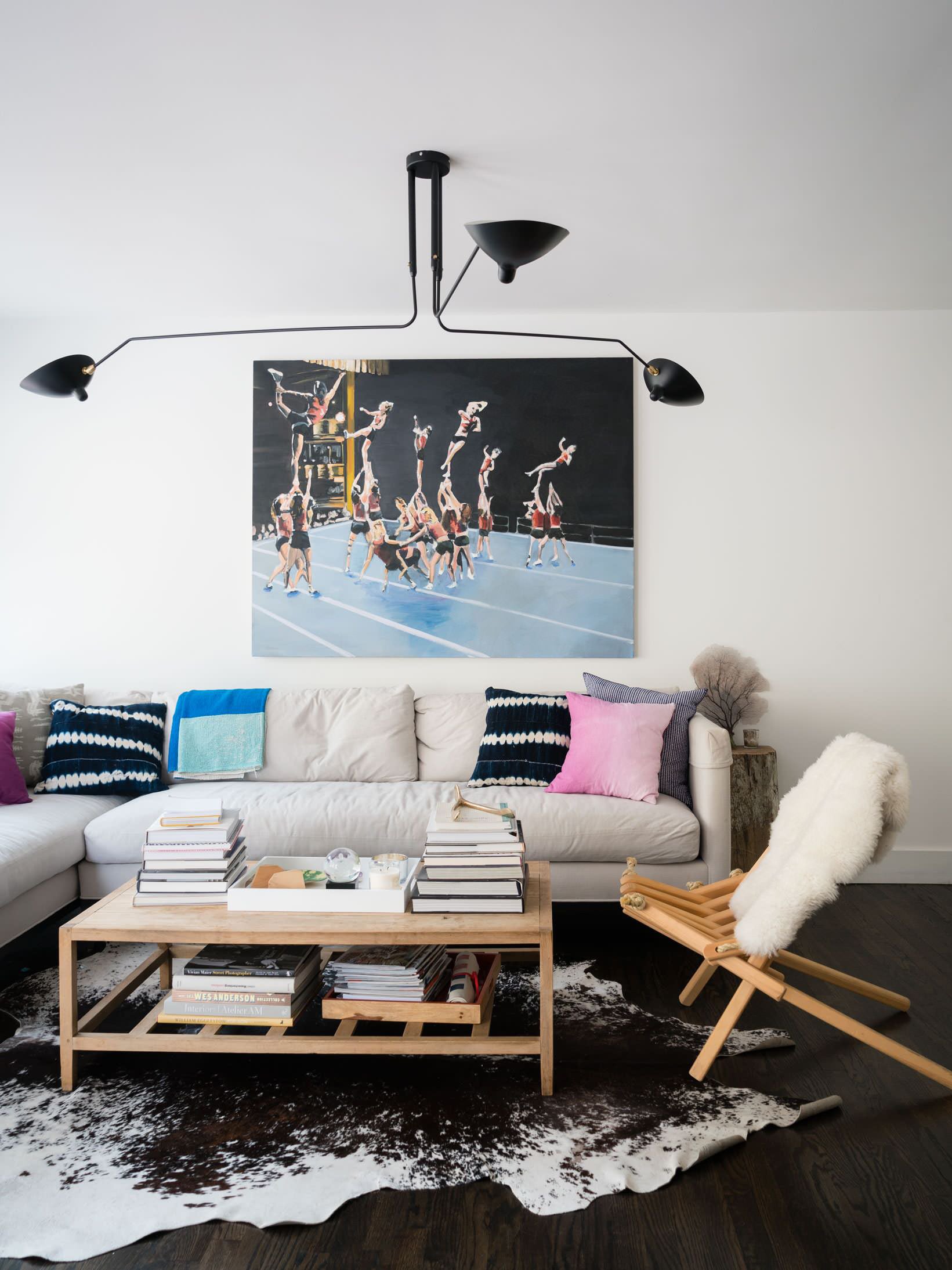 LED Ceiling Light Fixture - Serge Mouille Style - Adjustable Arm Design for Living Room & Modern Spaces